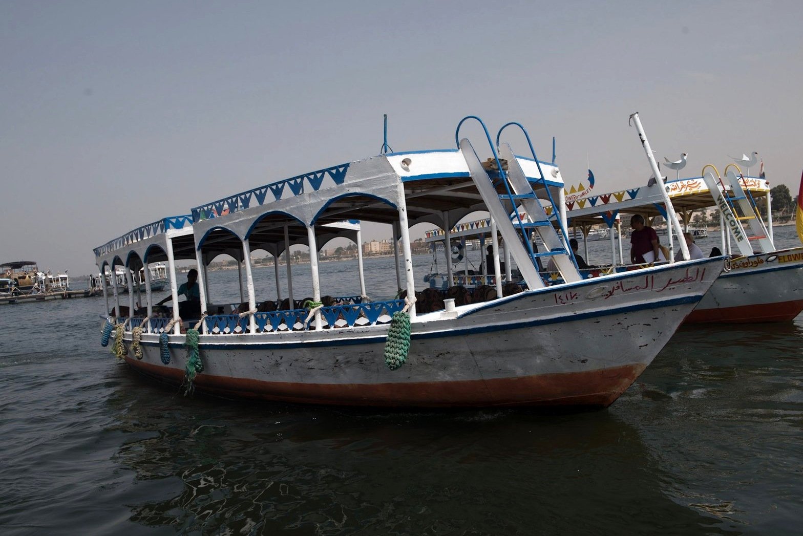 A passenger boat moored on the Nile