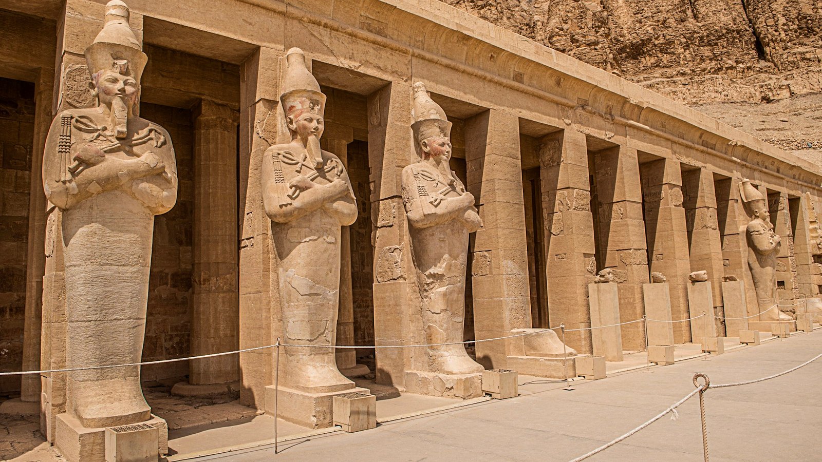 Osiride statues and colonnade at the Temple of Hatshepsut