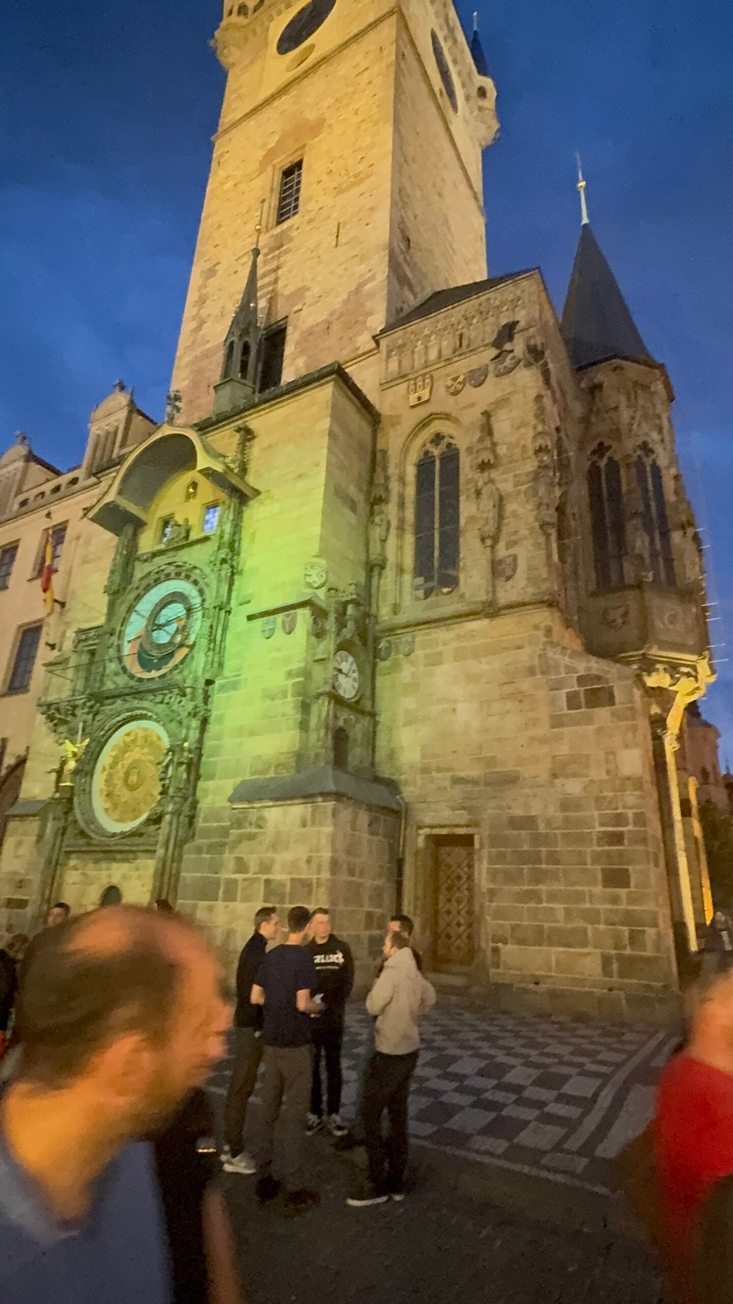 Prague Astronomical Clock after dusk