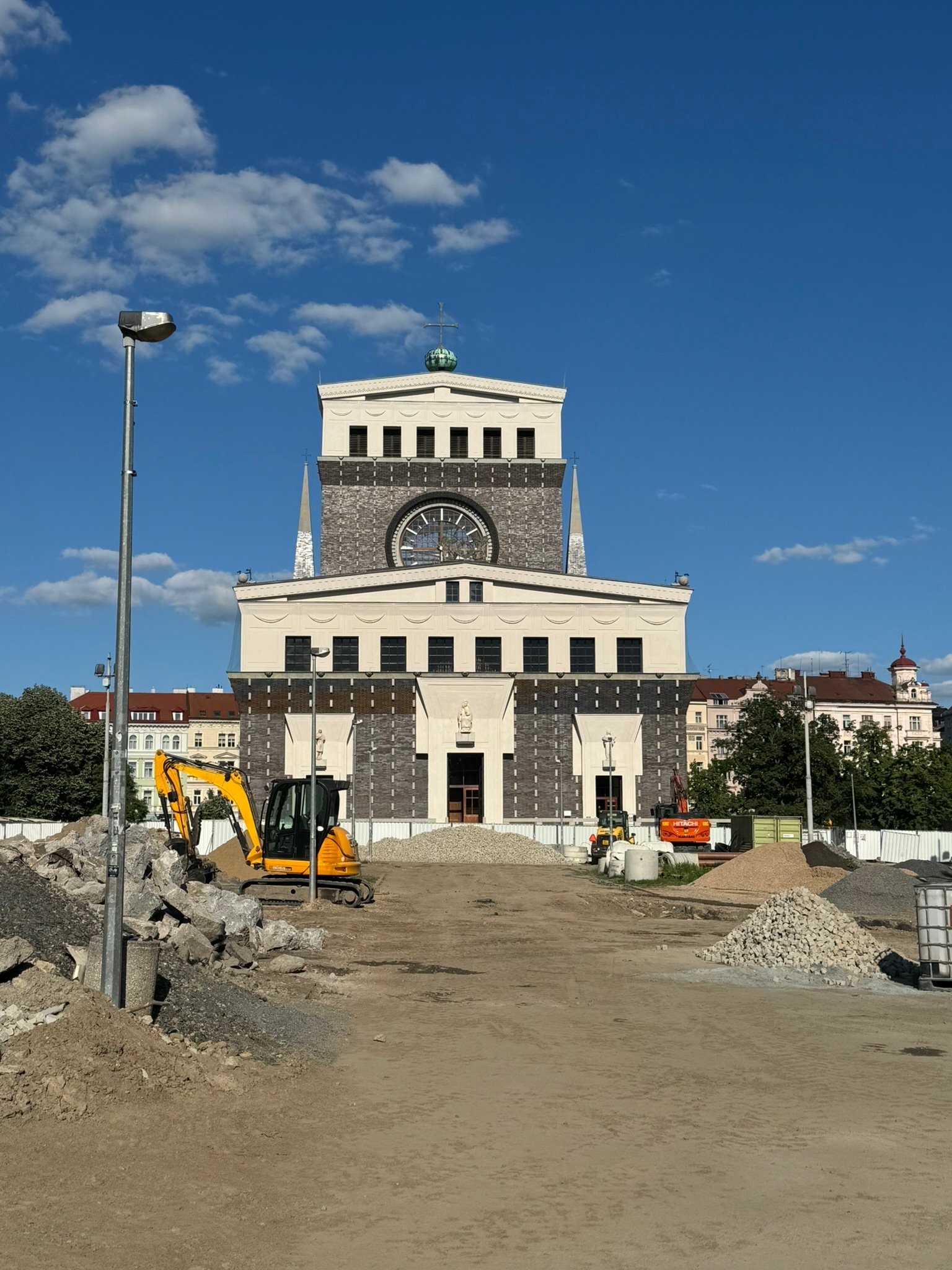 Church of the Most Sacred Heart of Our Lord with construction in the foreground